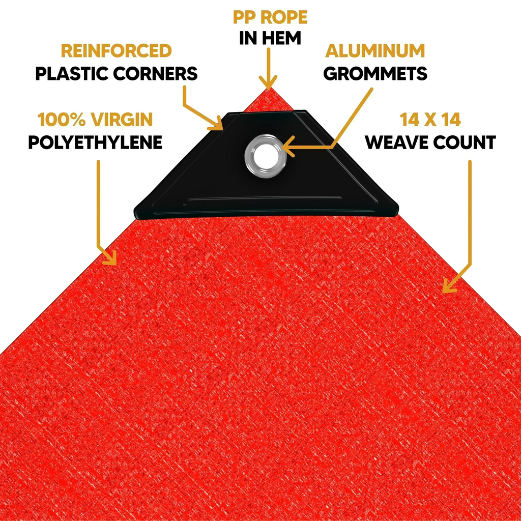 Red Poly Tarp 20' x 30' - Case of  1