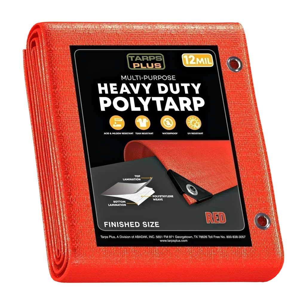 Red Poly Tarp 20' x 40' - Case of  1