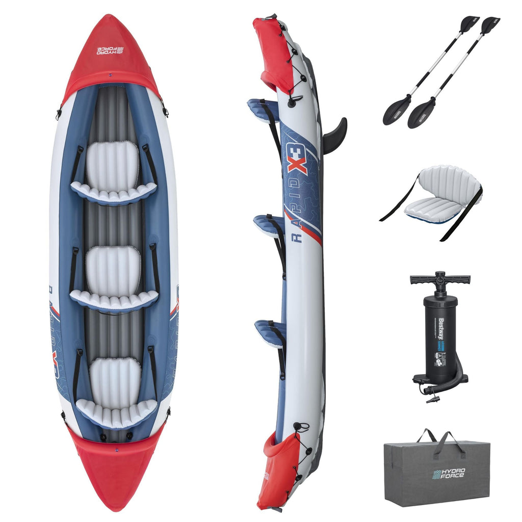 Hydro-Force 3 Person Inflatable Kayak Set - Rapid X3