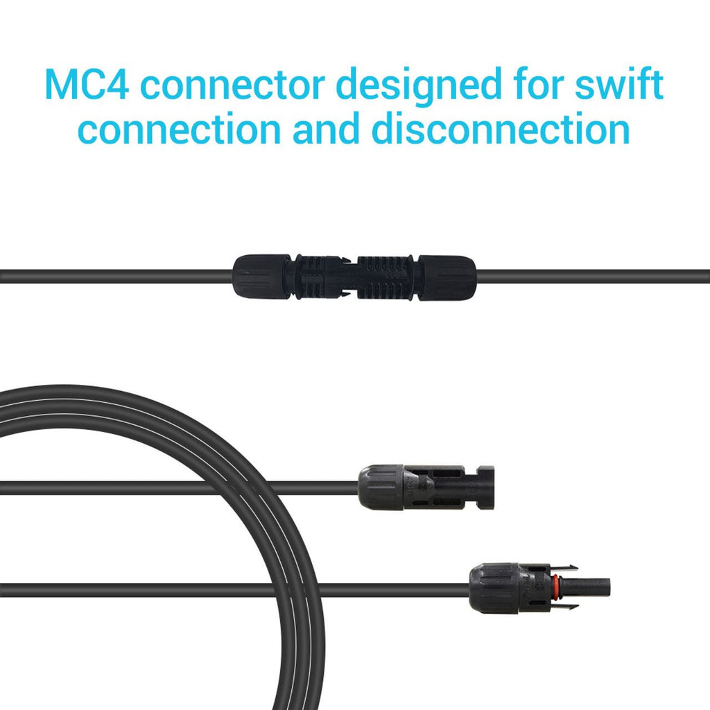 Renogy 12AWG Solar Panel Extension Cable with Male to Female Solar Connectors (Single)