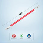 Renogy 3/0AWG 5ft ANL Fuse Cable with Double Ring Terminals for 5/16 in Lugs