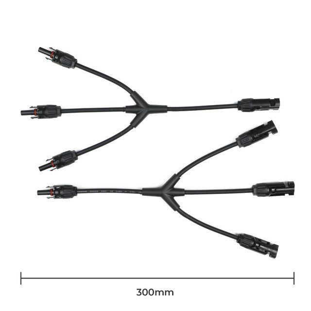 Renogy Solar Connectors M Branch Parallel Adapter Cable MMMF+FFFM Pair