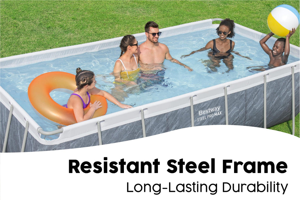 13.3ft x 6.7ft x 39.5in Rectangular Steel Pro MAX Above Ground Pool Set