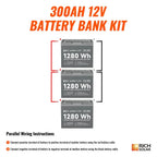 Rich Solar ALPHA 1 LITE 12V 300Ah LiFePO4 Off-Grid Lithium Battery Kit