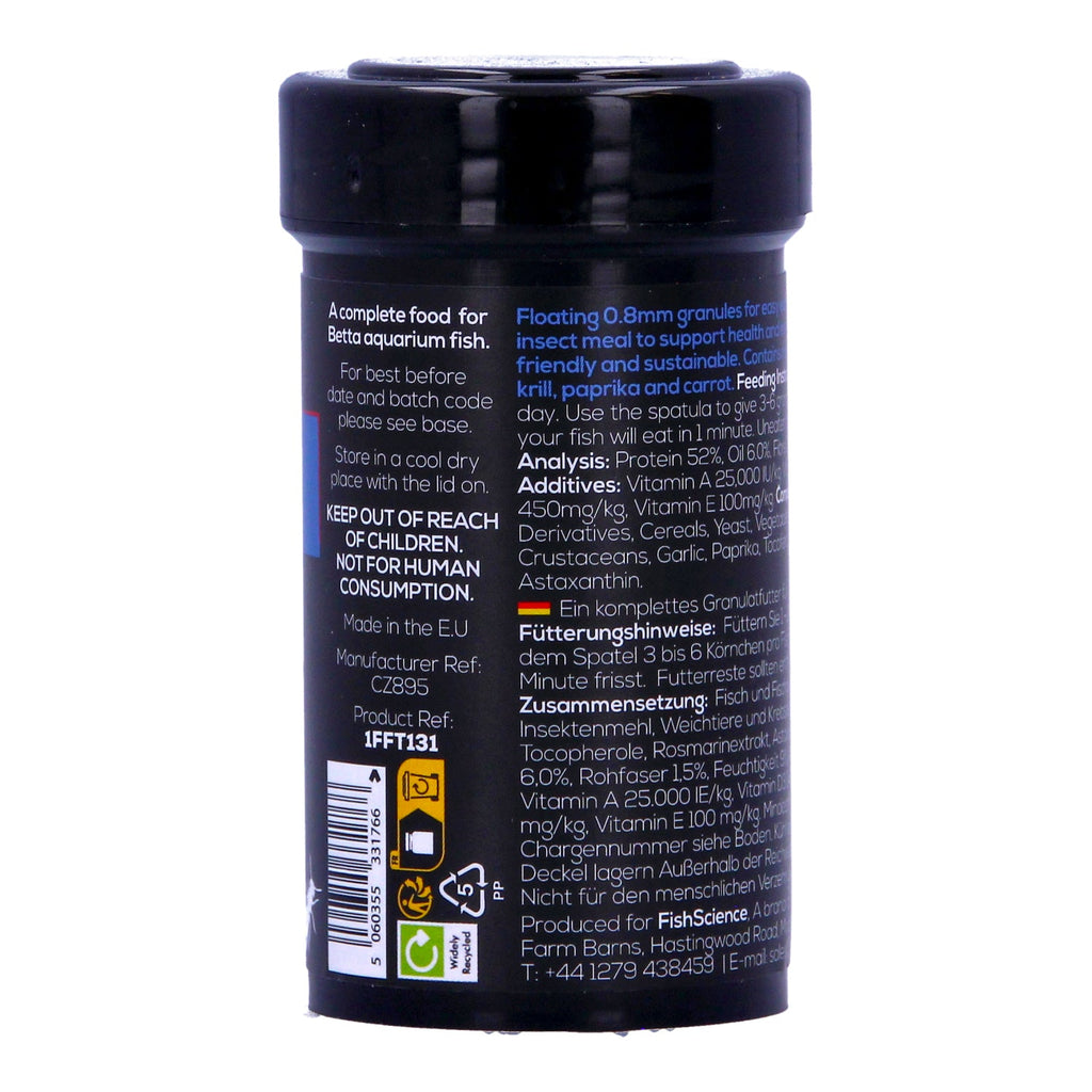 Fish Science Betta Granules 35g - Eco-Friendly Color Boost