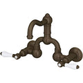 Open Box - Rohl A1418LPTCB-2 Country Bath Wall Mounted Bathroom Faucet with Pop-Up Drain and Porcelain Lever Handles