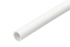 White Plastic Round Pipe Tube PVC - 1 m / 39.37 inch Length