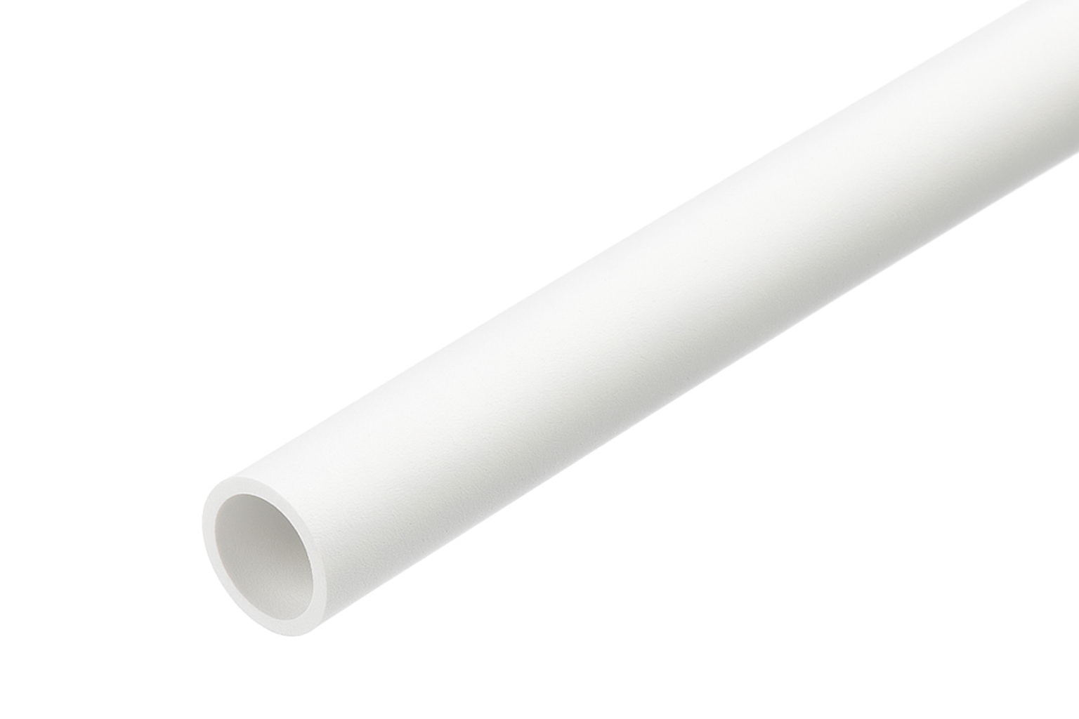 White Plastic Round Pipe Tube PVC - 1 m / 39.37 inch Length