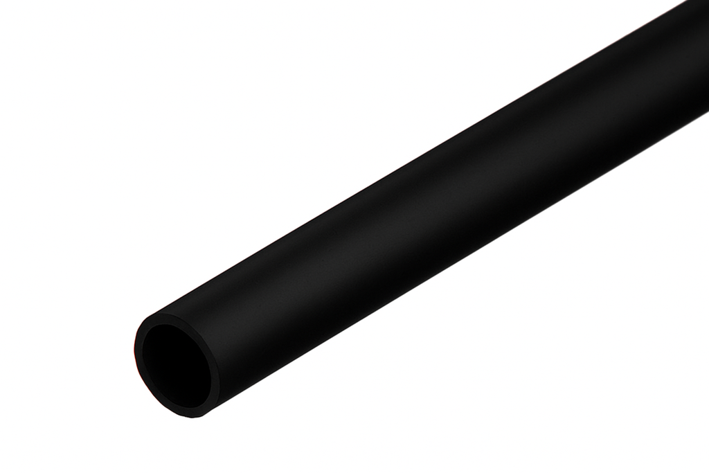 Black Plastic Round Pipe Tube PVC -1m / 39.37 Inch Length
