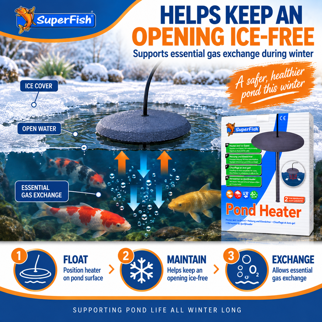Aquacadabra Wheatgerm Sticks + SuperFish Pond Heater Winter Bundle