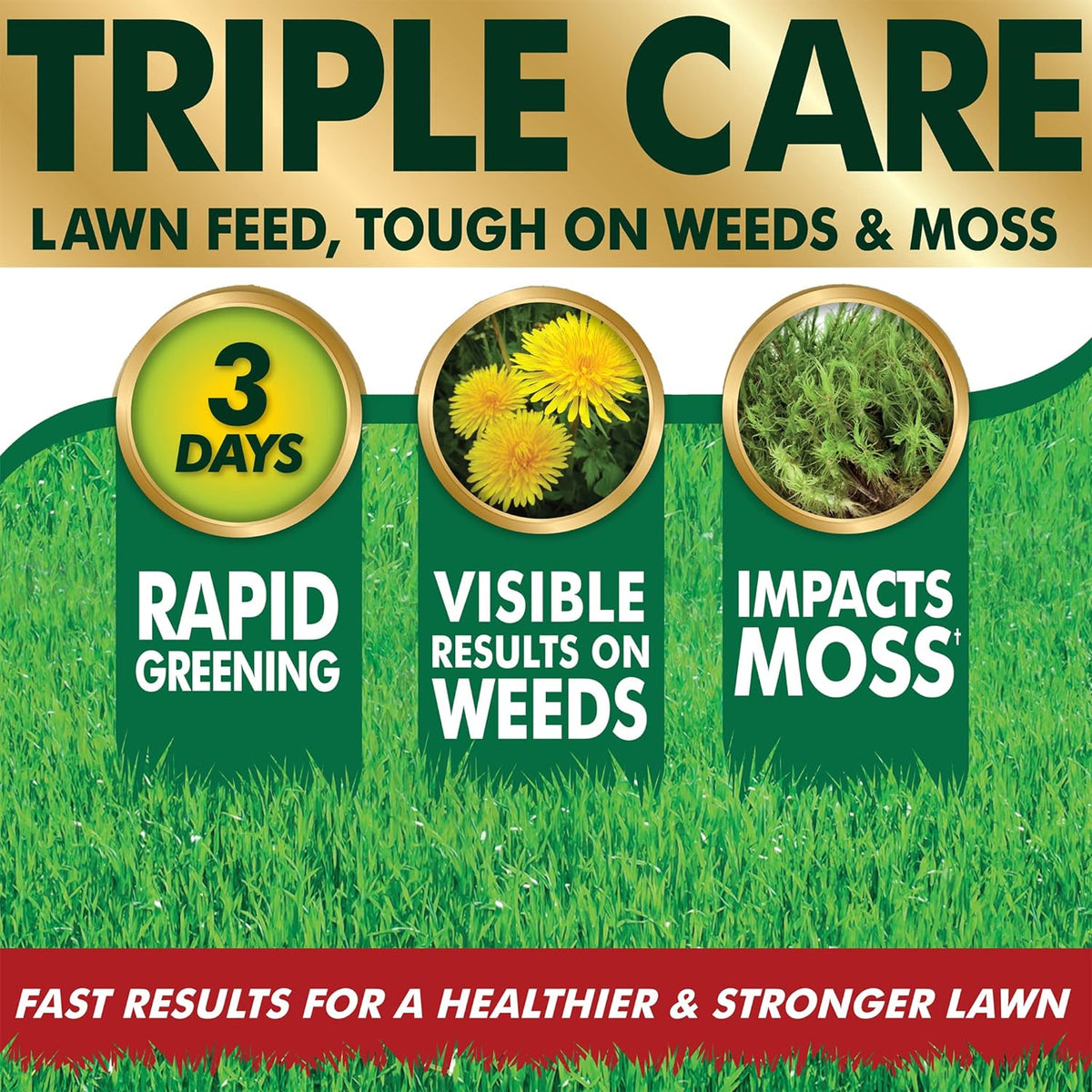 Aftercut Triple Care Lawn Feed: Weed & Moss Tough, Herbicide-Free