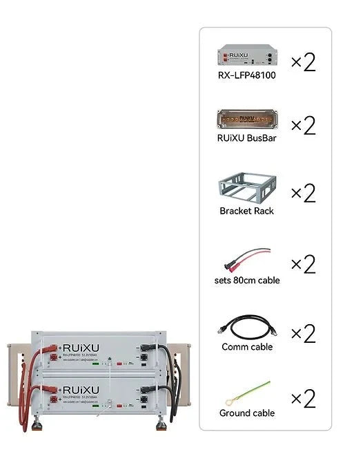 RUiXU Battery Optional Installation Method - Bracket Rack - Flexibility & Stackable - Off Grid Stores