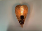 Heart Wooden Wall Light | Rustic Romantic Bedroom & Feature Lighting UK
