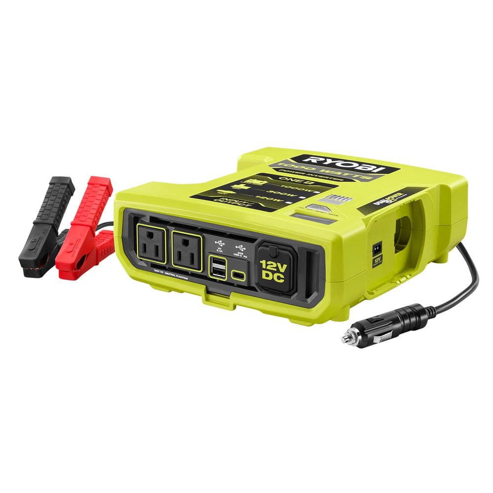 Open Box - RYOBI ONE+ 18V 1000-Watt Max 12-Volt Automotive Power Inverter