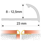 Round Edge PVC Tile Trims Quadrant 8,10,12,5mm