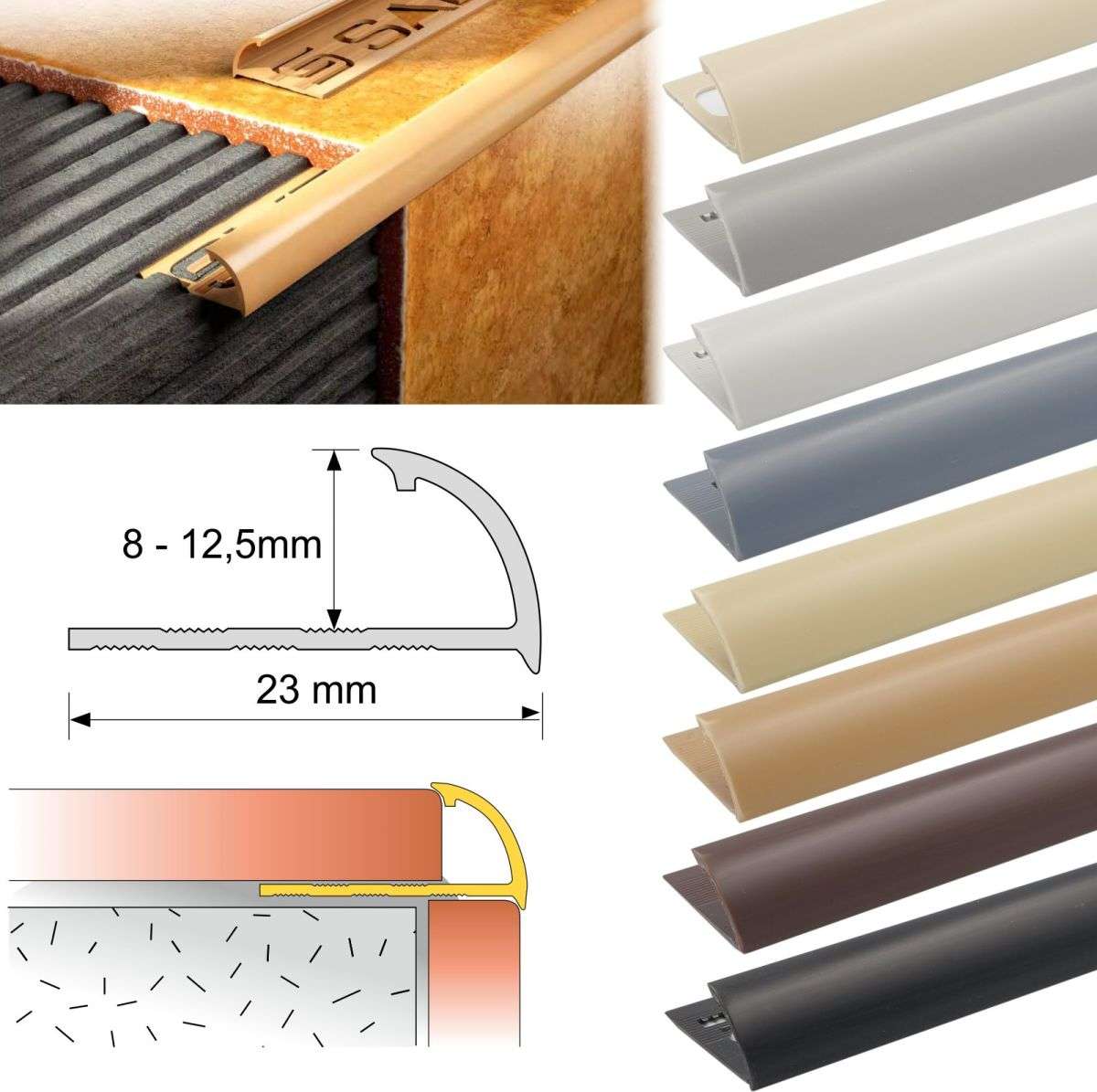 Round Edge PVC Tile Trims Quadrant 8,10,12,5mm