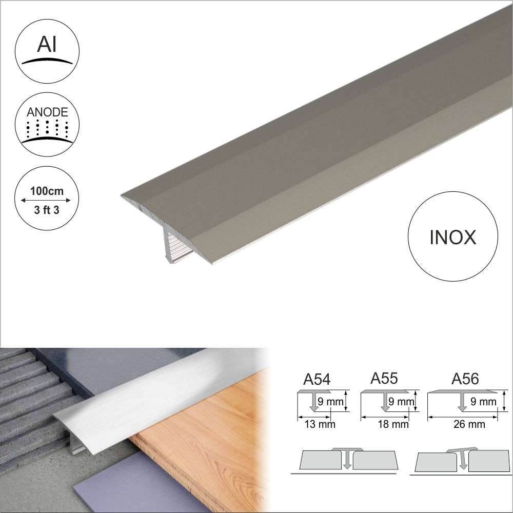 A56 26mm Anodised Aluminium Threshold Trim T Bar Transition Strip For Tiles - Cayrus World of Finishing