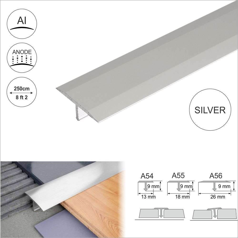 A56 26mm Anodised Aluminium Threshold Trim T Bar Transition Strip For Tiles - Cayrus World of Finishing