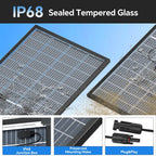 500W 12V Bifacial Shingled Fixed Solar Panel Caravan Camping RV