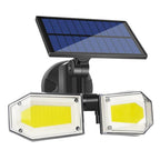 Solar Power LED Sensor Light Motion Activated Outdoor 2400mAh 3 Modes Lighting Dual