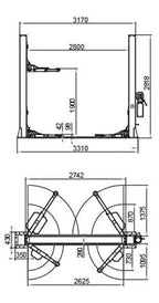 KATOOL KT-H120D 12000 lbs. Floor Plate Two Post Lift