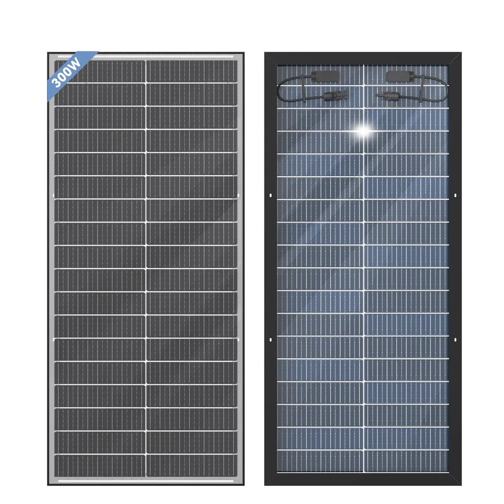 2 Pack 300W 12V Bifacial Shingled Fixed Solar Panels – 600W Bundle