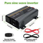 2500W 12V–240V Pure Sine Wave Power Inverter Caravan Camping 4WD