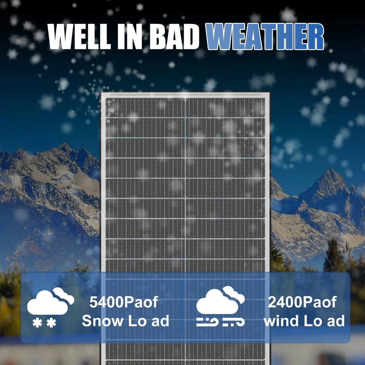 300W 12V Bifacial Fixed Shingled Solar Panel Caravan Camping RV