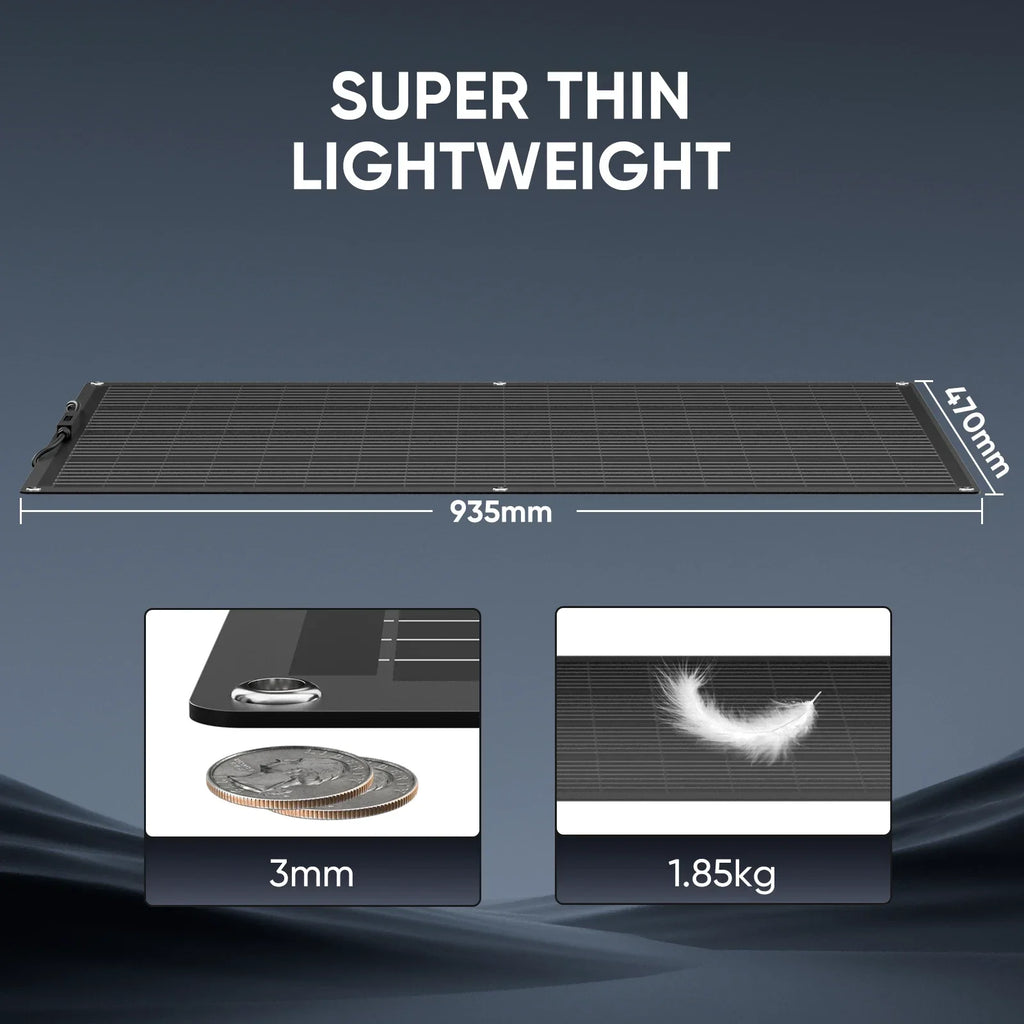 300W 12V Flexible Shingled Mono Solar Panel Caravan Camping RV