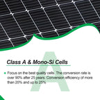 500W 12V Monocrystalline Fixed Solar Panel Caravan Camping RV