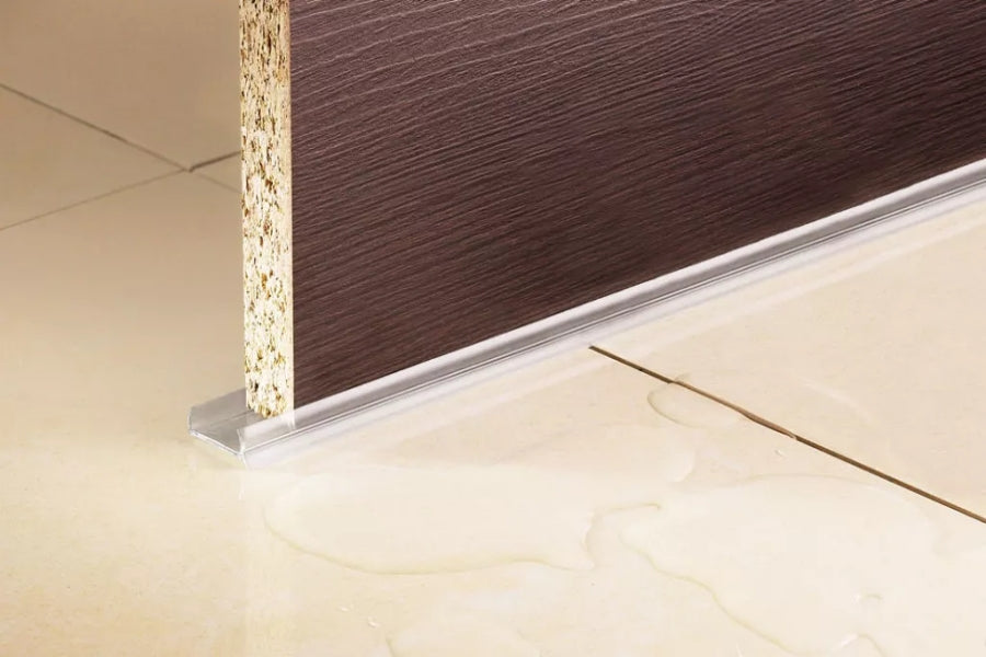 PVC Plinth Sealing Strip Transparent 16–18mm Kickboard Trim for MDF Panels 1m & 2.5m