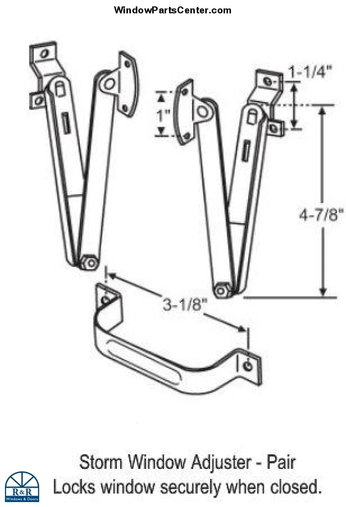 S1045 - Storm Window Adjuster Hinge With Pull Handle