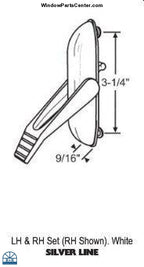 S1080 - Silver Line Casement Window Locking Handle Set Left and Right