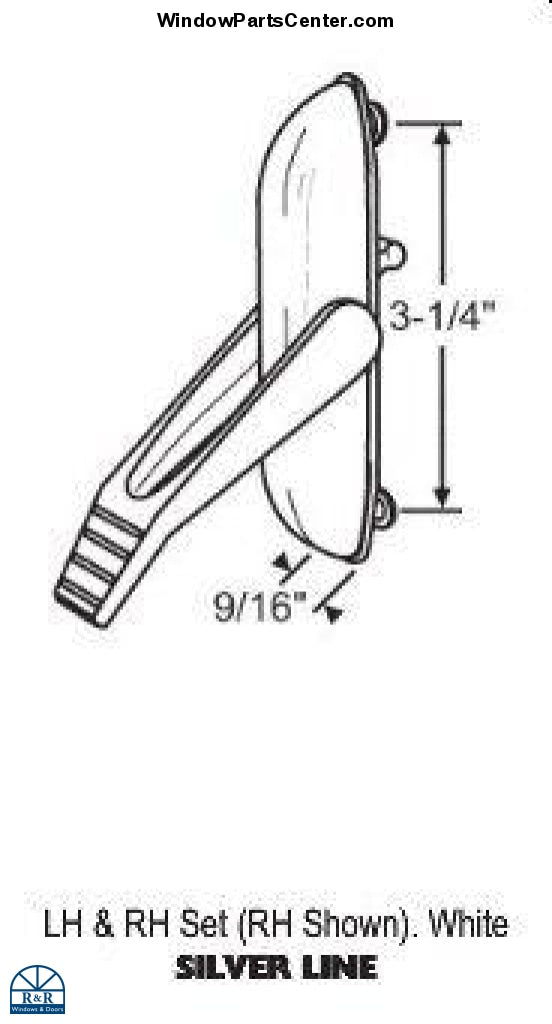 S1080 - Silver Line Casement Window Locking Handle Set Left and Right
