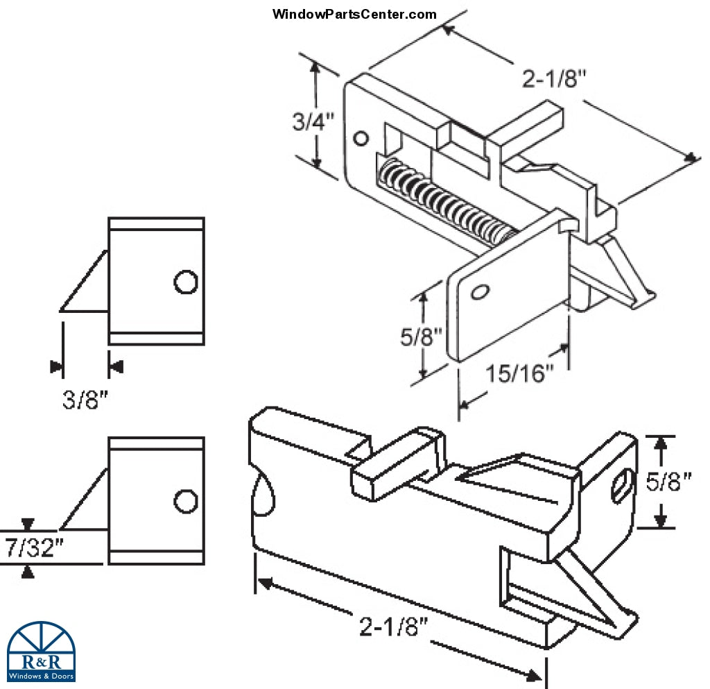 S1106 Slide Tilt Latch Set Double Hung and Single Hung Window Top and Side Mount Better Bilt