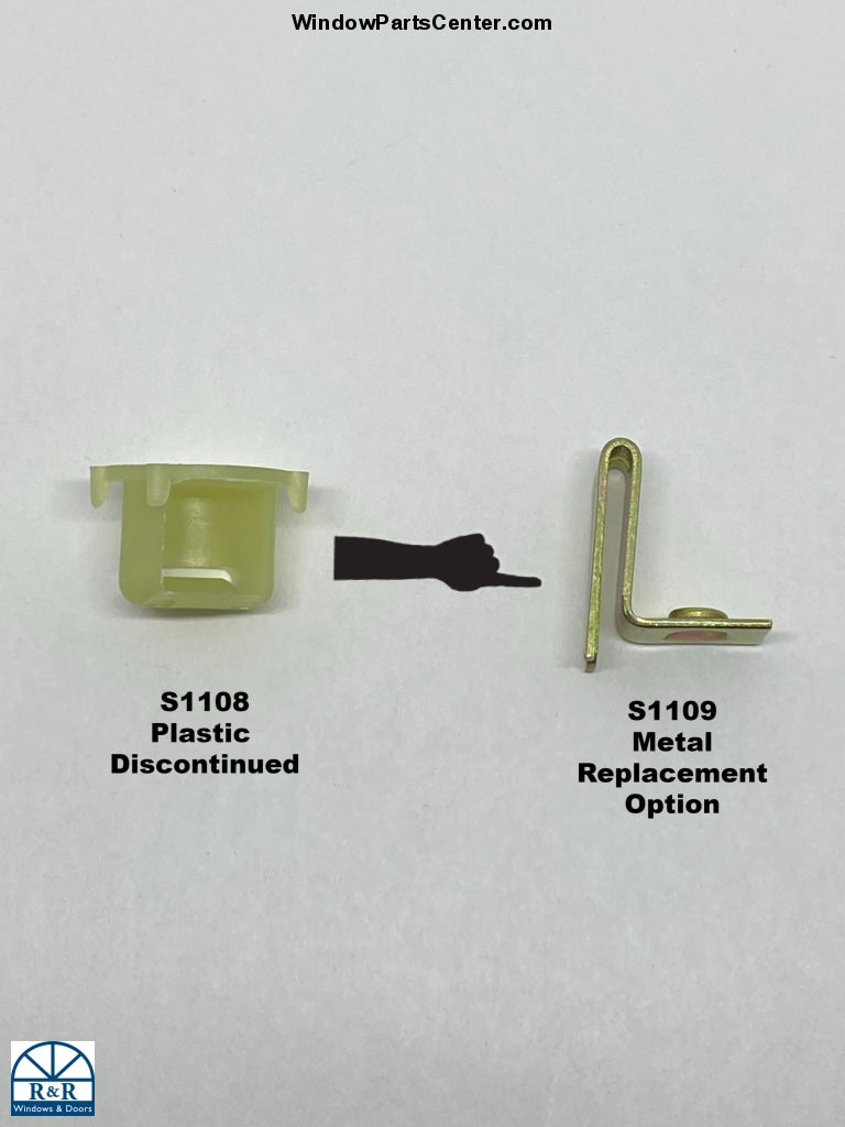 S1108- Jamb Liner Spring End Clip Top Round Plastic