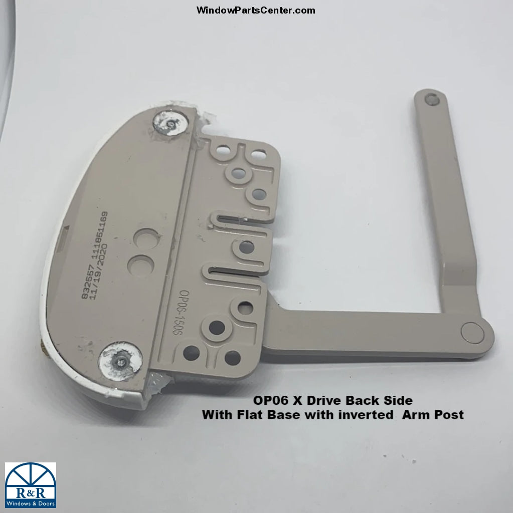 S1110 Roto X Drive 0P06 and Pro Drive 0P05 Split Arm Dyad Casement Operator With Flat Base and Inverted Arm Post