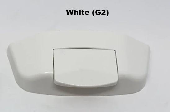 S1111FLC Roto Positive Action Locks Flip Lock Cover for Double Hung, Single Hung  and Horizontal Slider Window. Cover  Color White G2 on a white background