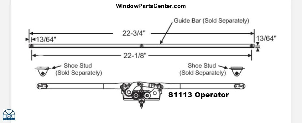 S1113 - Entrygard Awning 20.75 inch Sill Mounted Operator