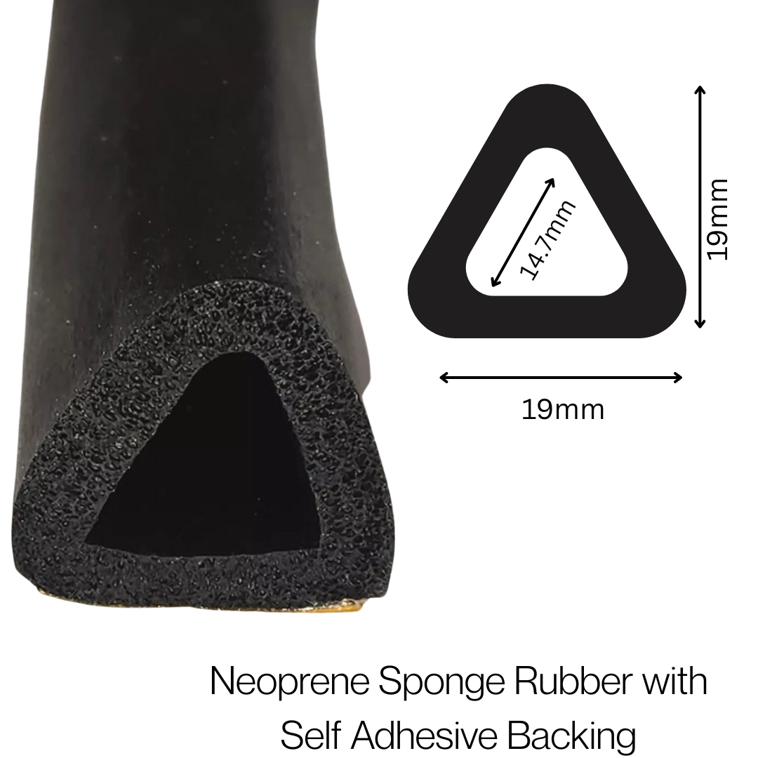 TSEC S22 Self-Adhesive Neoprene Sponge Seal – Closed Cell Rubber Strip (Waterproof, Per Metre)
