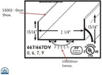 S3002 - Door Shoe with Sweep for Door Bottom - 2 1/4 inch width Drip Cap Door Bottom