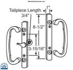 516 - W&F All Brass Sliding Patio Door Handle Set B Screw Hole Position - See Description to Order Replacement Option