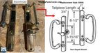 516 - W&F All Brass Sliding Patio Door Handle Set B Screw Hole Position - See Description to Order Replacement Option
