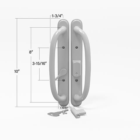 S3010 -Truth - Amesbury Olympus Handles Offset Latch Handle Set For Sliding Patio Doors