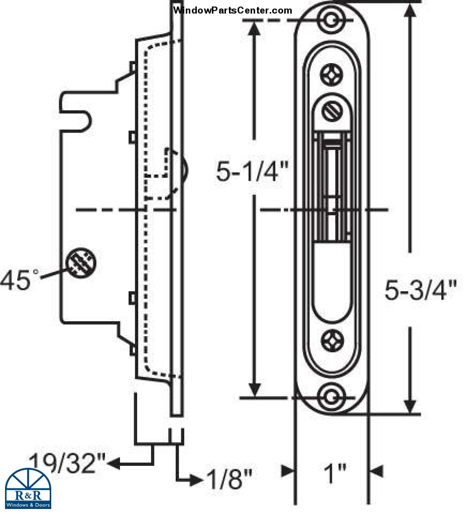 S3011 - Sliding Patio Door Recessed Mount Mortise Lock Box 597