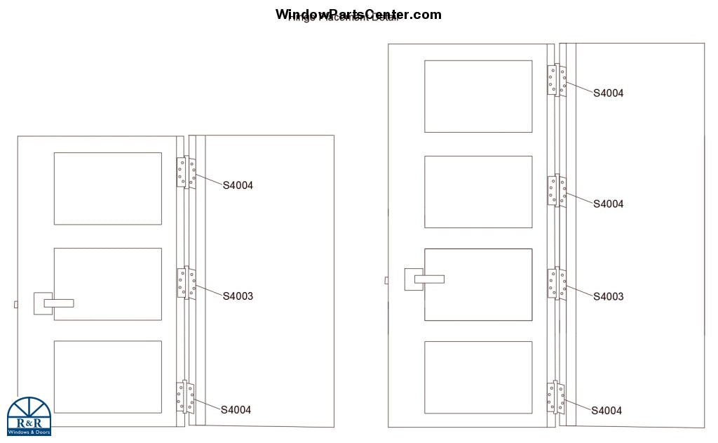 S4004 - Horizontal Adjustable Guide Door Hinge