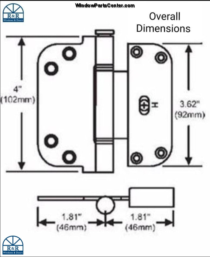 S4004 - Horizontal Adjustable Guide Door Hinge