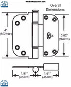 S4004 - Horizontal Adjustable Guide Door Hinge
