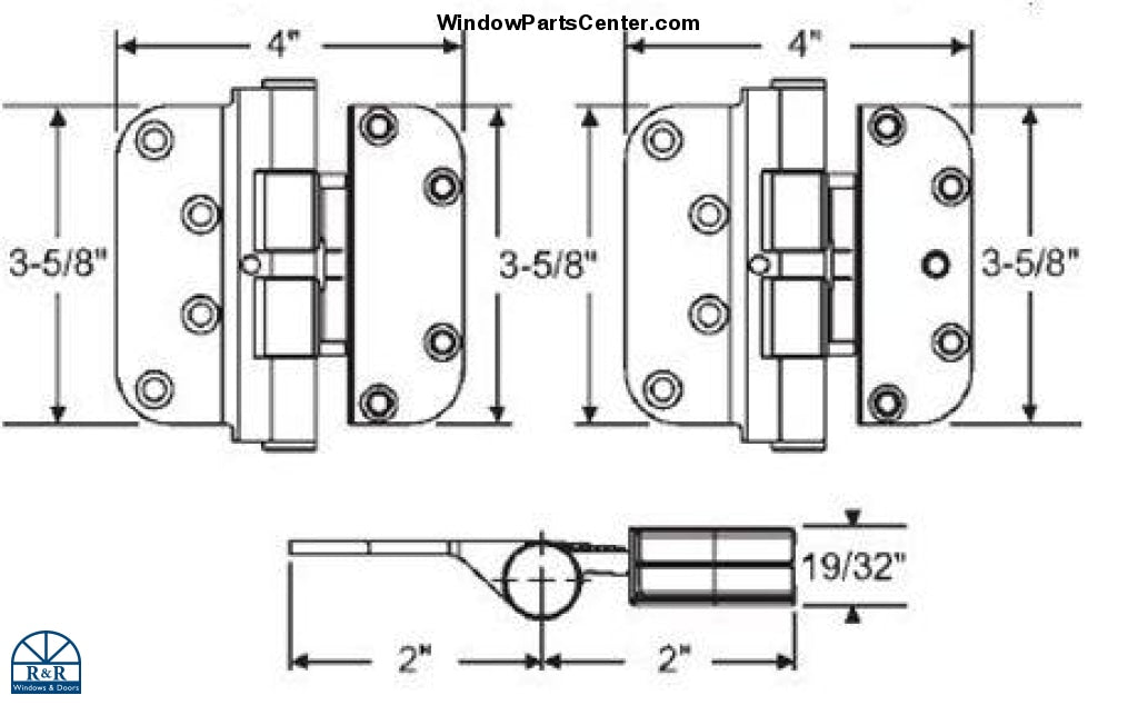 S4012 Hoppe Adjustable Hinge  - Guide Hinge - Non Removeable Pin Style