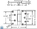 S4014 Hoppe Millennium Adjustable Hinge - 2-D Guide Hinge